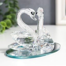 Фигурка стекло «Лебеди со стразой», 11×7×7 см