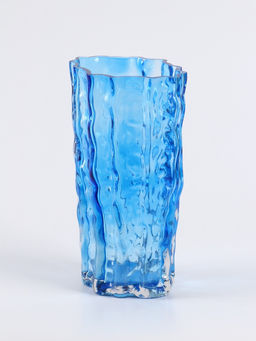 Ваза «Фонс», 24×14.5 см, стекло, синяя
