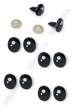 Фурнитура "Глазки для игрушек" с заглушками 12*16 мм (50 шт) SF-7615