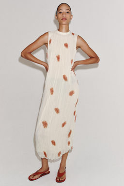 VESTIDO ESTAMPADO ZW COLLECTION / Crudo / Rojo