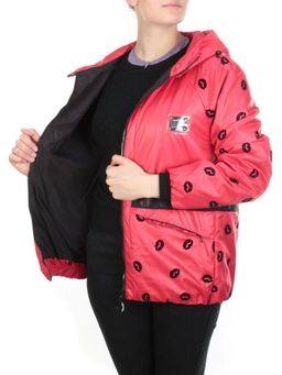 ZW-2166-C RED Куртка демисезонная женская BLACK LEOPARD (100 гр.синтепона)