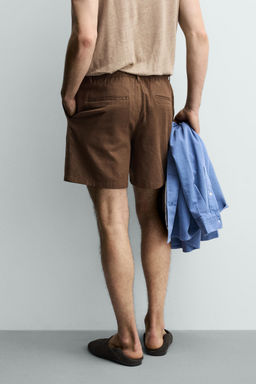 BERMUDA RELAXED FIT ALGOD?N - LINO / Beige claro - Zara фото 3