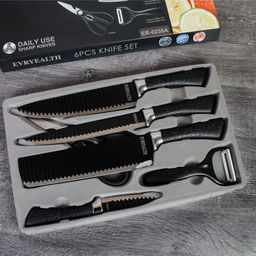 Набор кухонных ножей 6 предметов в коробке / WD-101 /уп 30/ножницы и овощечистка в комплекте - Галеонтрейд фото 4