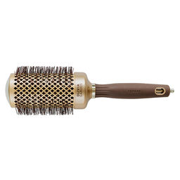 Olivia Garden Термобрашинг для укладки волос / Expert Blowout Shine Wavy Bristles Gold & Brown, 55 мм, коричневый