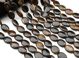 Бусины из агата кофейного овал 18*25мм, 39,5см, 15 бусин Радуга камня