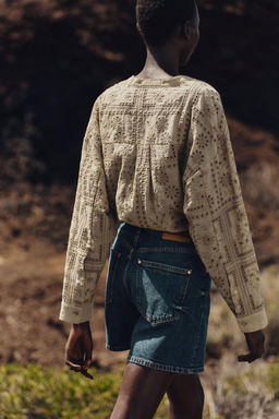 SHIRT WITH CUTWORK EMBROIDERY - Zara фото 5