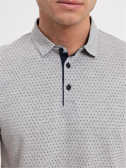 Джемпер мужской с воротником поло короткий рукав GREG G144-PP124-UT01 (серый.принт)  фото 2