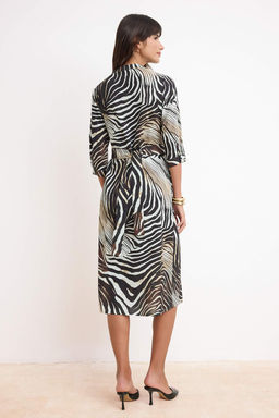 Siyah Kusakl? Animal Desen Maxi Dokuma Elbise TWOSS26EL00221 - Trendyolmilla фото 4