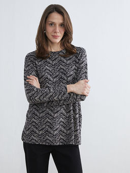 Bisiklet Yaka Desenli Bluz