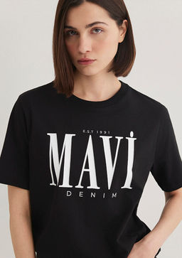 Mavi Logo Bask?l? Siyah Tisort  фото 2