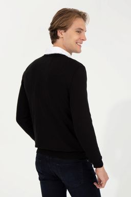 Мужской черный трикотажный свитер Basic - U.s. polo assn фото 5