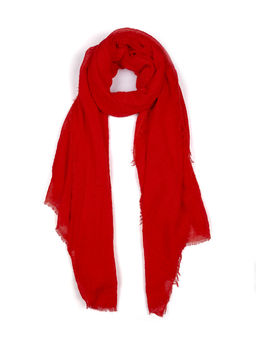 Палантин из вискозы и хлопка красного цвета