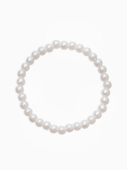 Браслет "Бусины жемчуга" (набор 7 шт), №6,8,10,14, цвет белый