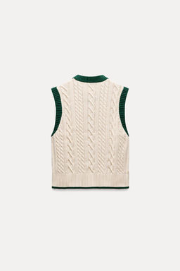 CABLE-KNIT VEST - Zara фото 7