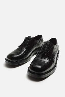 LEATHER EMBOSSED SHOES - Zara фото 4