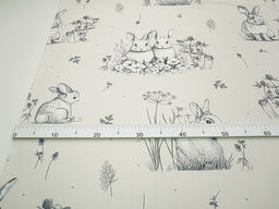 Бязь Кролики с клевером цв.св.бежево-серый, ш.1.5м, хлопок-100%, 135гр/м.кв - Купава фото 6