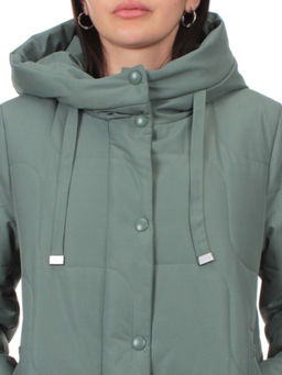 1133 GRAY/GREEN Пальто зимнее облегченное женское (холлофайбер 150 гр.)
