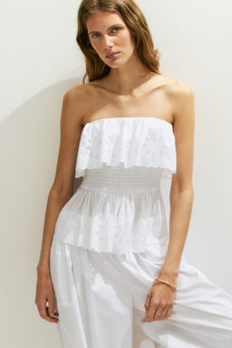 Flounce-trimmed peplum tube top - H&m фото 2