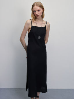 Льняной сарафан миди с разрезами / Zarina