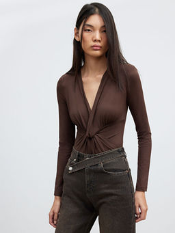 Kruvaze Yaka B?zg?l? Bodysuit