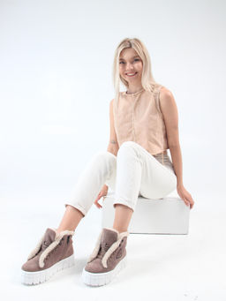 Ботинки 243.о.212131w.Капучино замша/мех