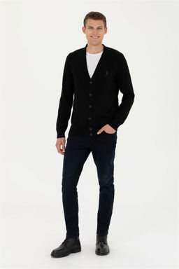 Мужской черный базовый трикотажный кардиган - U.s. polo assn фото 11