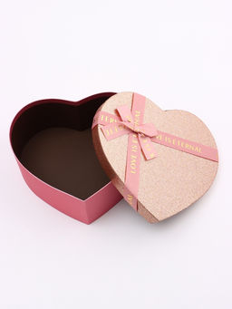 Набор подарочных коробок сердце 3 в 1, розовое золото с бантом Любовь вечна, 31?27?13.3; 28?25?11.7; 26?23?10.3 см