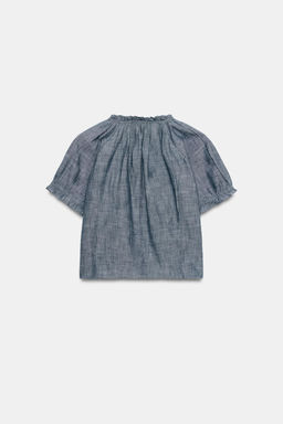 CAMISA BORDADOS LAZOS / Azul - Zara фото 6