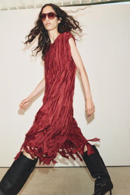 DRESS WITH BEADING AND RUFFLES - Zara фото 4