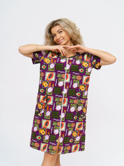 924 Халат "Тропики/фиолетовый"