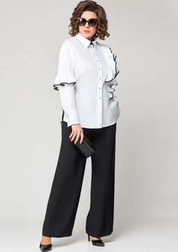 Блуза EVA GRANT 7136-1 белый с черным