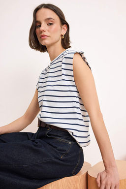 Koyu Lacivert Orme T-Shirt TWOSS20TS0021