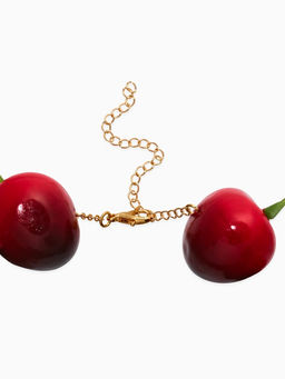 Браслет «Вишня», L=18 см, красный в золоте