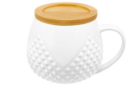 Кружка 400 мл 12,5*10*9,7 см Ромбики бочонок + крышка-подставка - Elan gallery фото 5
