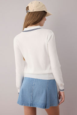 Ekru Premium Iplik/Ozel Iplik Layer/Icice Gorunumlu Triko Kazak TWOAW26KZ00141 - Trendyolmilla фото 4