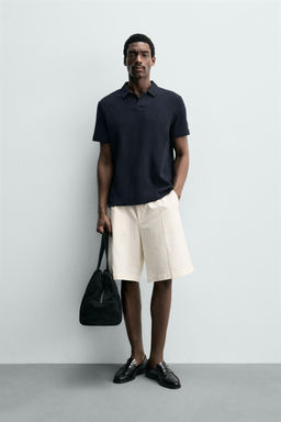 POLO RELAXED FIT ESTRUCTURA / Marino