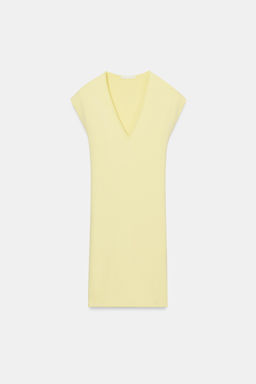 VESTIDO CORTO ESCOTE PICO / Amarillo - Zara фото 4