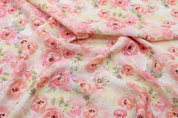 Креп-вискоза (Digital) Акварельные розы цв.розовый, ш.1.5м, вискоза-75%, нейлон-25%, 85гр/м.кв - Купава фото 6