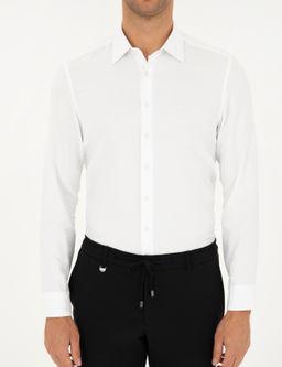 Beyaz Arm_rl_ Slim Fit Uzun Kollu G_mlek