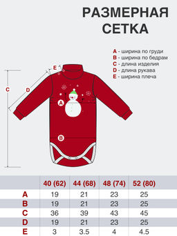 Полукомбинезон ясельный красный гномы ПК-1511 (62, 40)