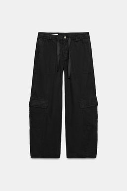 PANTAL?N OVERSIZE CARGO / Negro - Zara фото 6