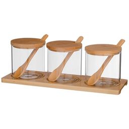 НАБОР ЕМКОСТИ ДЛЯ СЫПУЧИХ AGNESS NATIVE, 10 ПРЕДМЕТОВ, ДИАМЕТР 8 СМ, ВЫСОТА 8 СМ БОРОСИЛИКАТНОЕ