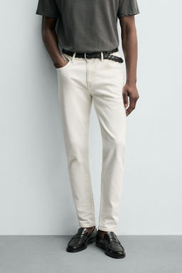 JEANS SLIM FIT B?SICO / Blanco roto - Zara фото 2