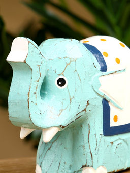 Сувенир «Слонёнок», 12×5×9 см, дерево, бирюзовый