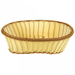 Корзина-сухарница плетеная Кофе с молоком 28х23см h9см, полипропилен, форма овальная (Китай) - Домашняя мода фото 2