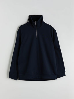 Dik Yaka Erkek Sweatshirt