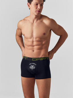 Цена за 2 штуки! Трусы боксеры мужские черные с принтом