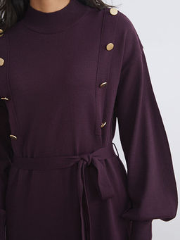 Dik Yaka Ku?akl? Triko Elbise