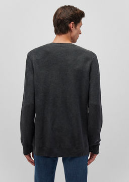 Gri Bisiklet Yaka Kazak - Mavi фото 3