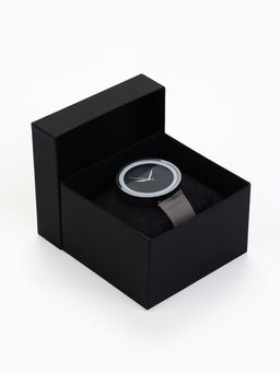 Цена за 2 шт. Коробочка подарочная для часов, 9×8.5×5 см, вставка чёрная, чёрная